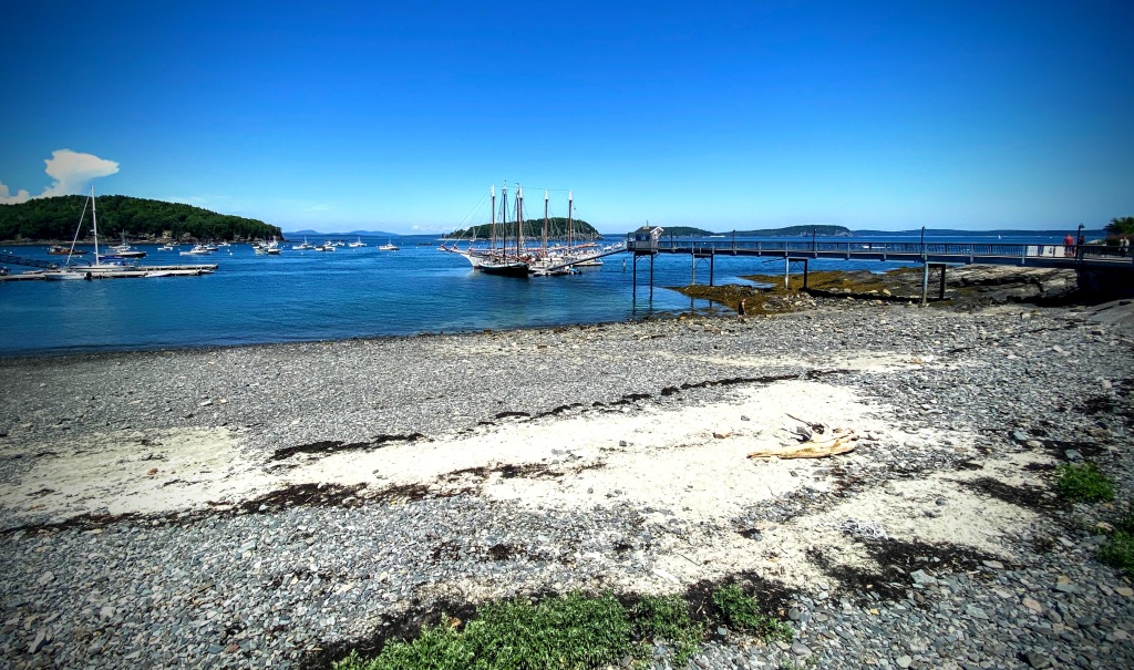 Views of the Marina from along the shore path in Bar Harbor Maine